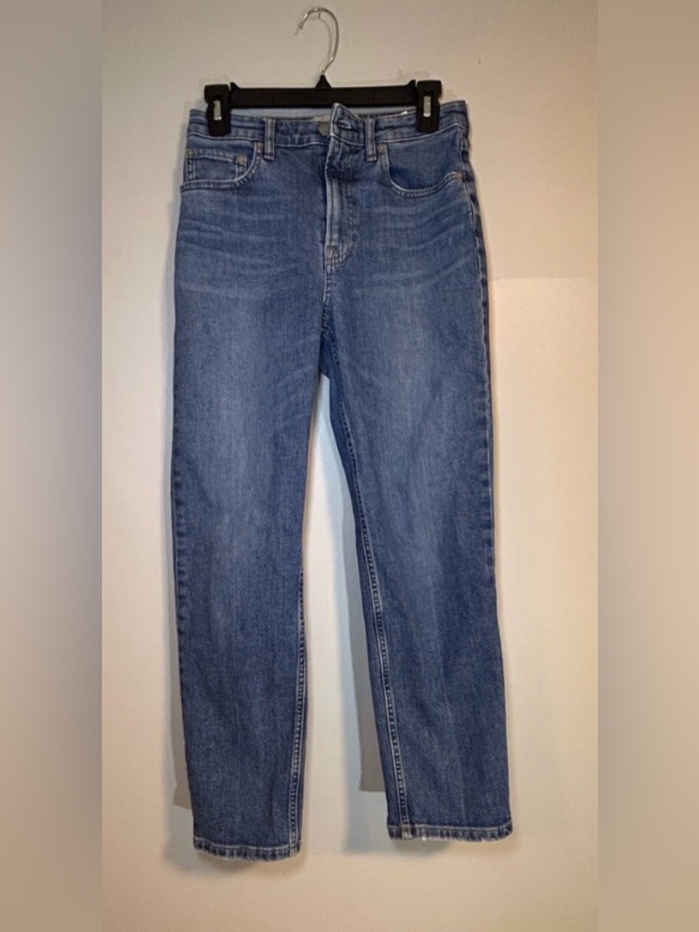 Everlane high rise straight leg jeans size medium wash